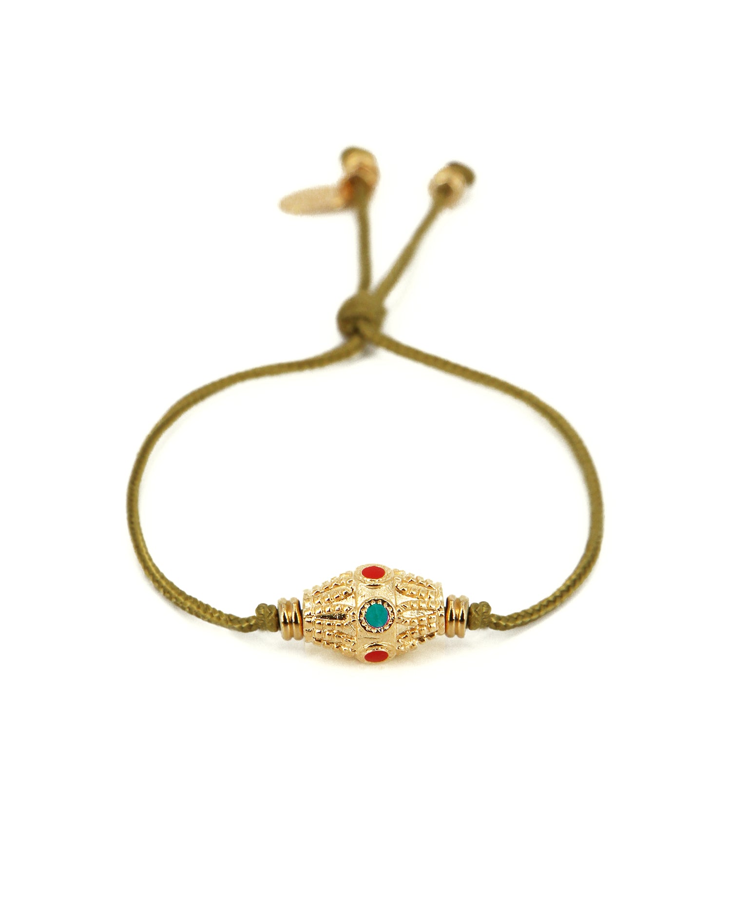 Bracelet lien kaki Kamala Turquoise
